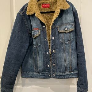 Ben Sherman Classic Denim jacket with Tan Sherpa Lining
